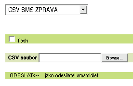 sms z csv odeslání