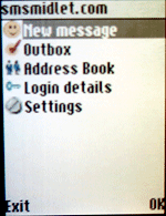 j2me sms midlet main menu